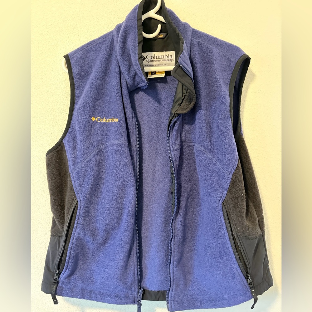 Columbia Titanium Fleece Vest Purple and Black Women’s Size XL Full Zip Gorpcore